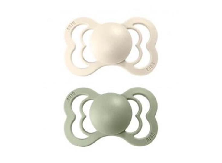 2-pack-Bibs-Supreme-Silicone-Size-1-0-6m-Ivory-Sage
