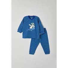 Jongens-pyjama-blauw-groen-gestreept-6m