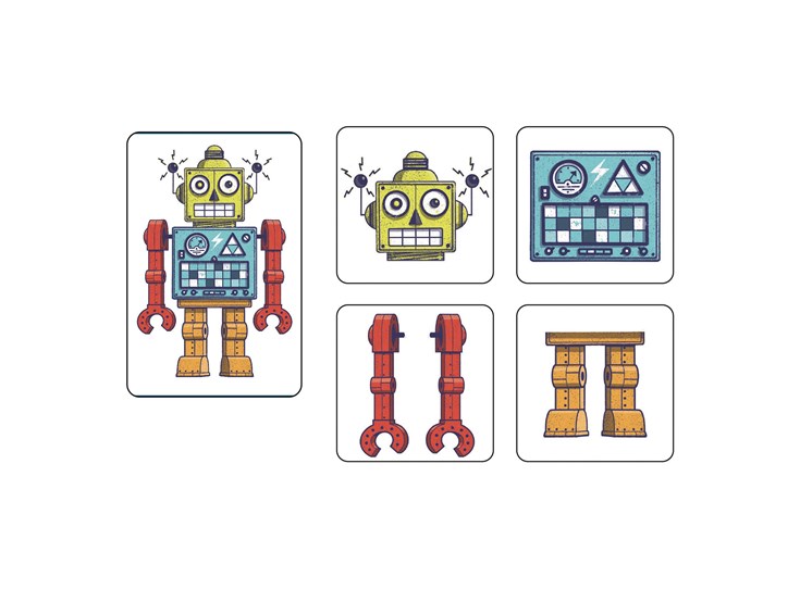 Kaartspel-Memo-Robots