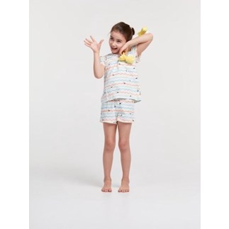 Meisjes-Dames-pyjama-meeuwen-golven-geprint-3j
