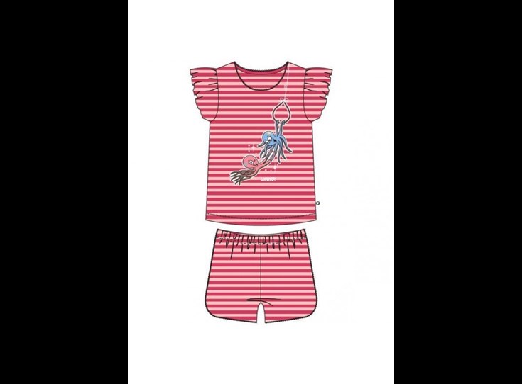 Meisjes-Dames-pyjama-roze-gestreept-4j