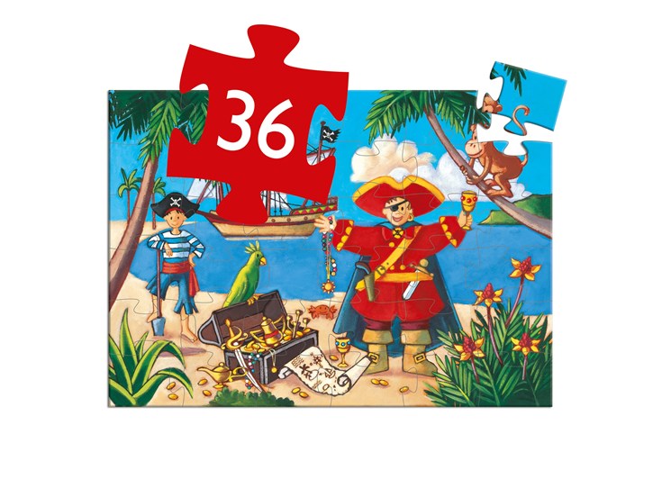 Puzzel-silhouette-36st-Piraat-en-zijn-schat